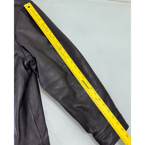 Colebrook Leather Bomber Jacket Mens 2XL XXL Black Full Zip Quilted Liner - Picture 7 of 9